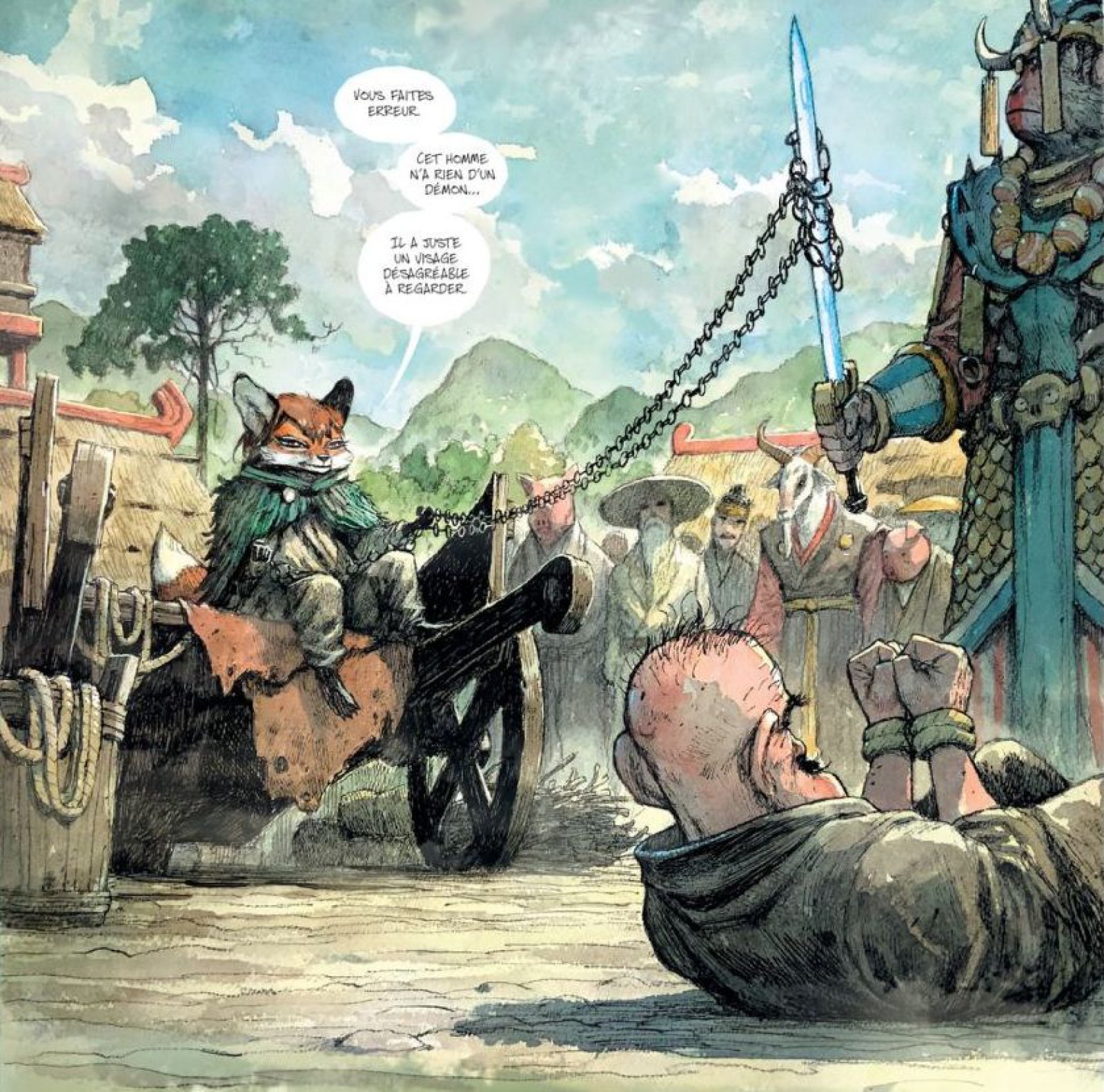 Fang sur une charette